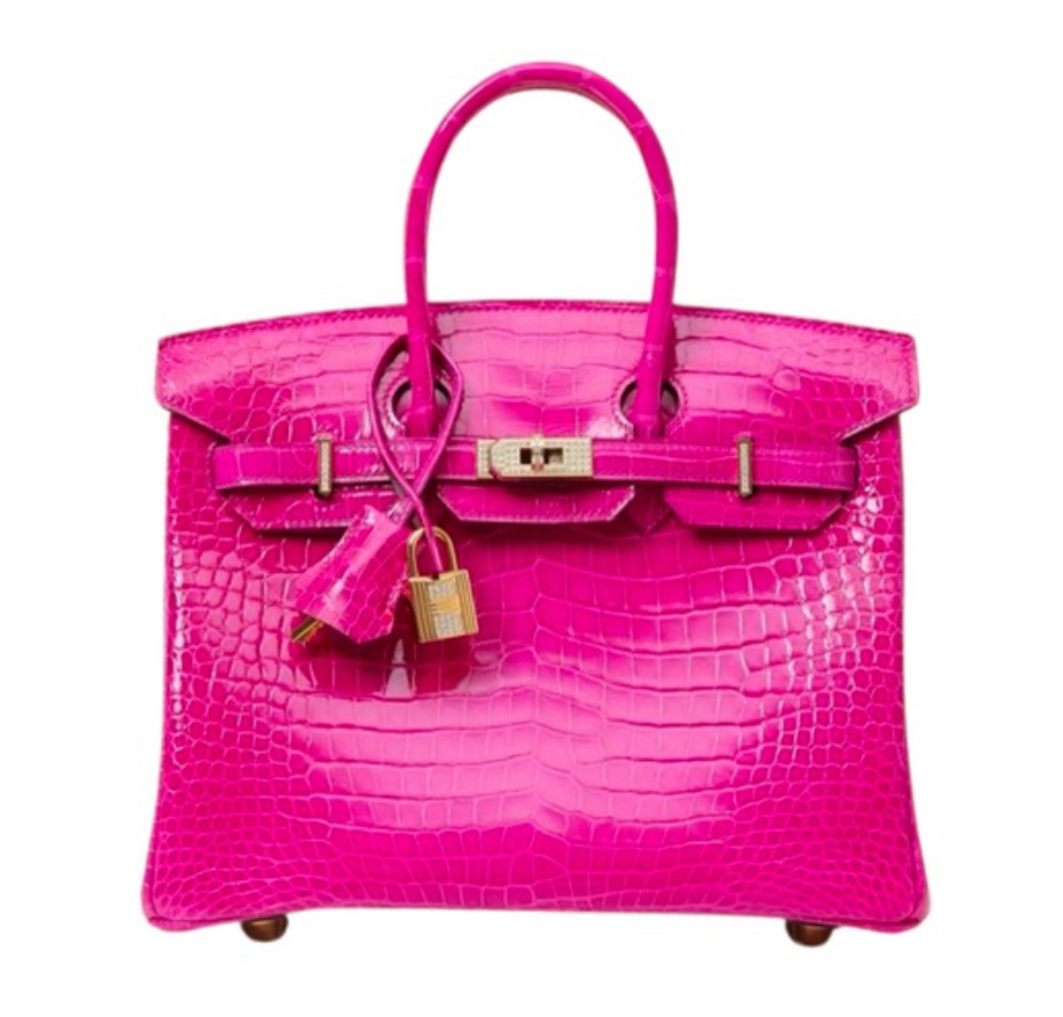HERMÈS Birkin 25 Rose Scheherazade Alligator& Gold Hardware