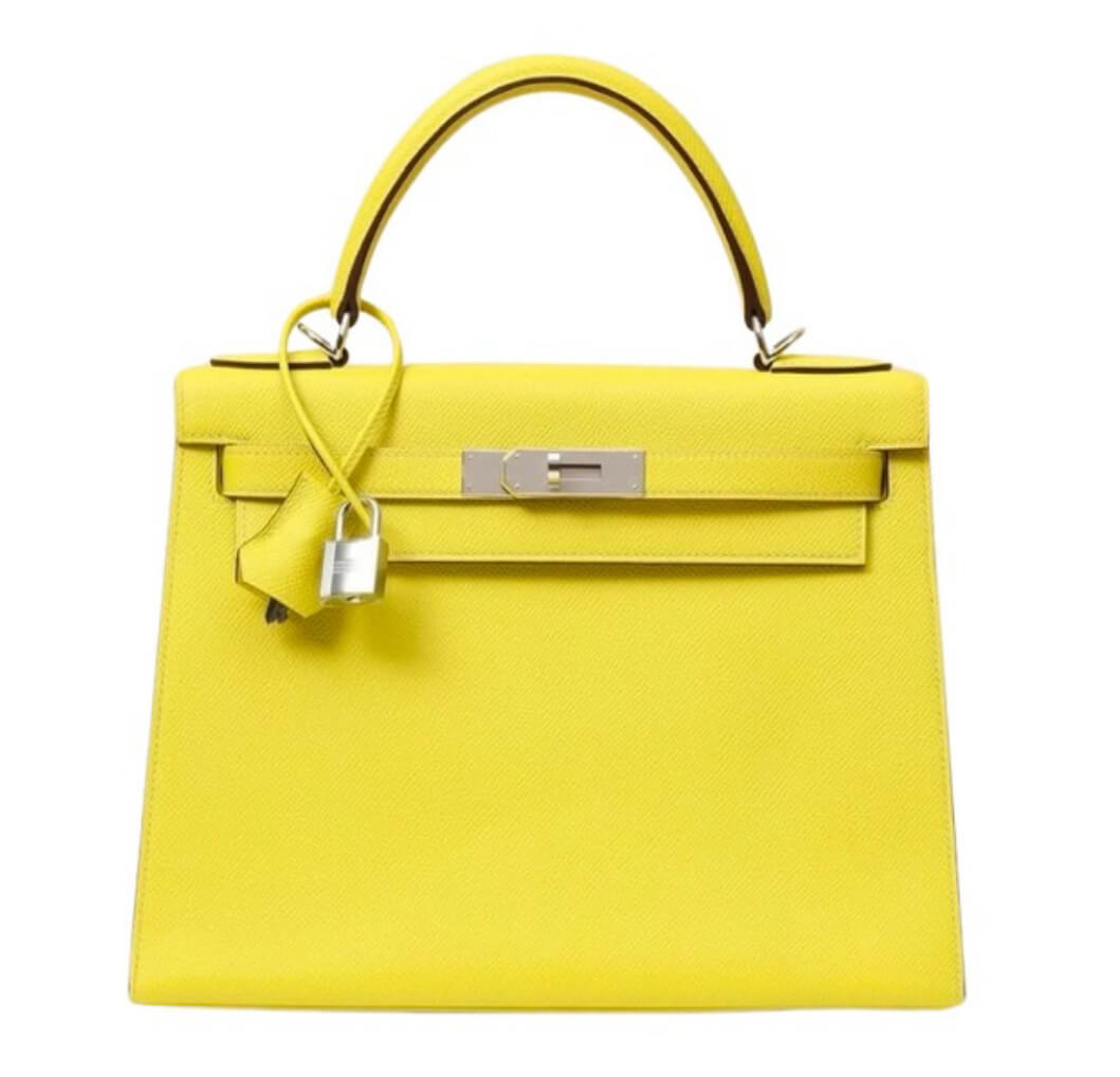 Hermès  Kelly28 Sellier Soufre Epsom&Palladium Hardware