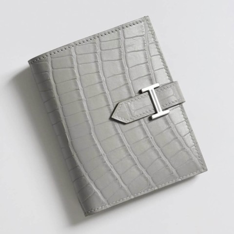 Hermès Bearn Compact Wallet&Palladium Hardware Gris Perle