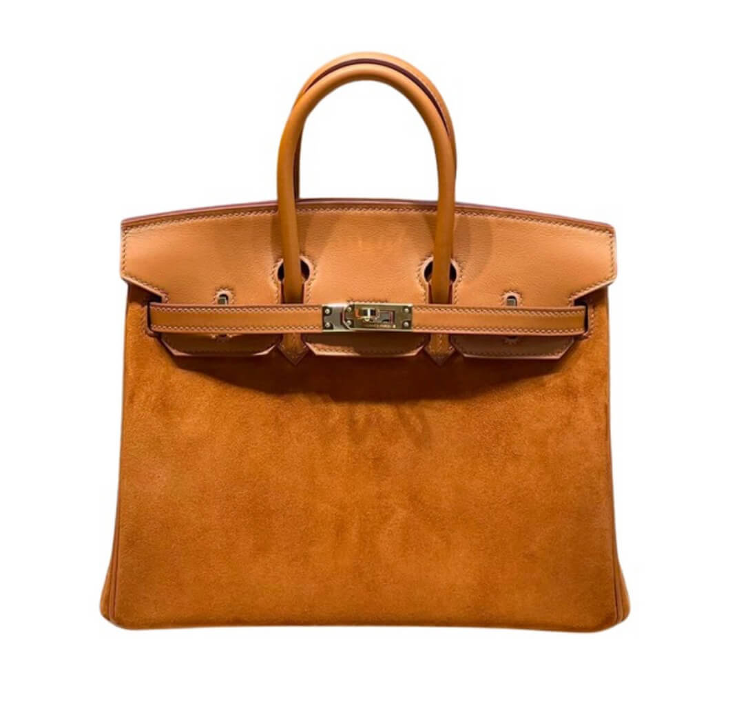 Hermès Birkin25 Limited Edition Gold Swift and Chamois Doblis Grizzly&Palladium Hardware,