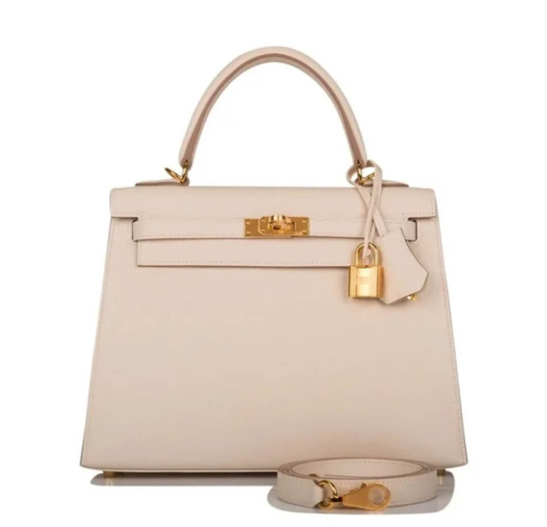 Hermès Kelly25 Craie Epsom&Gold Hardware