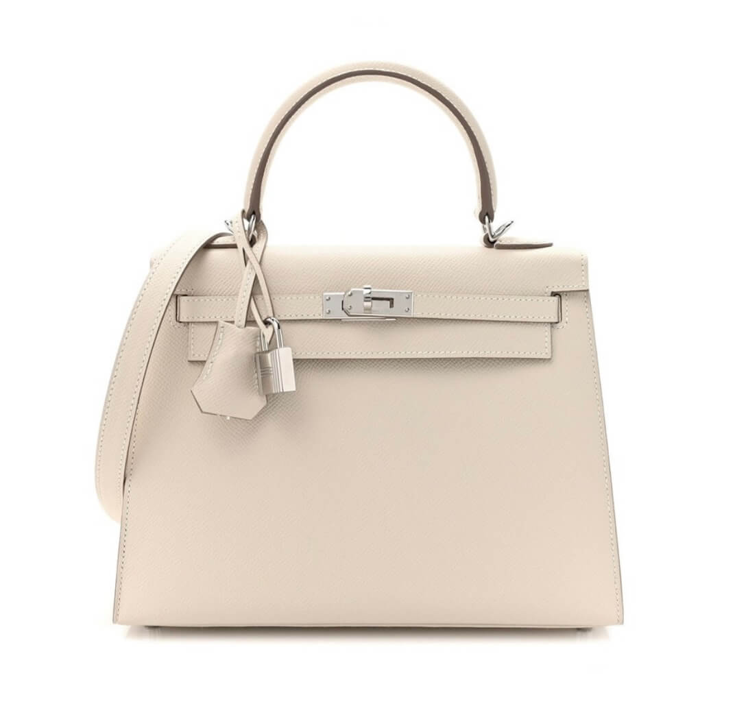 Hermès Kelly25 Craie Epsom&Palladium Hardware