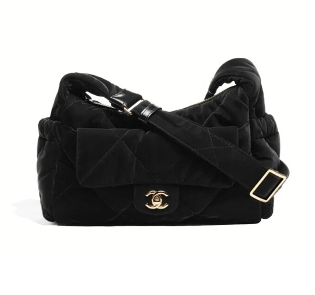 Chanel 24N Ski Collection Black Velvet Bag