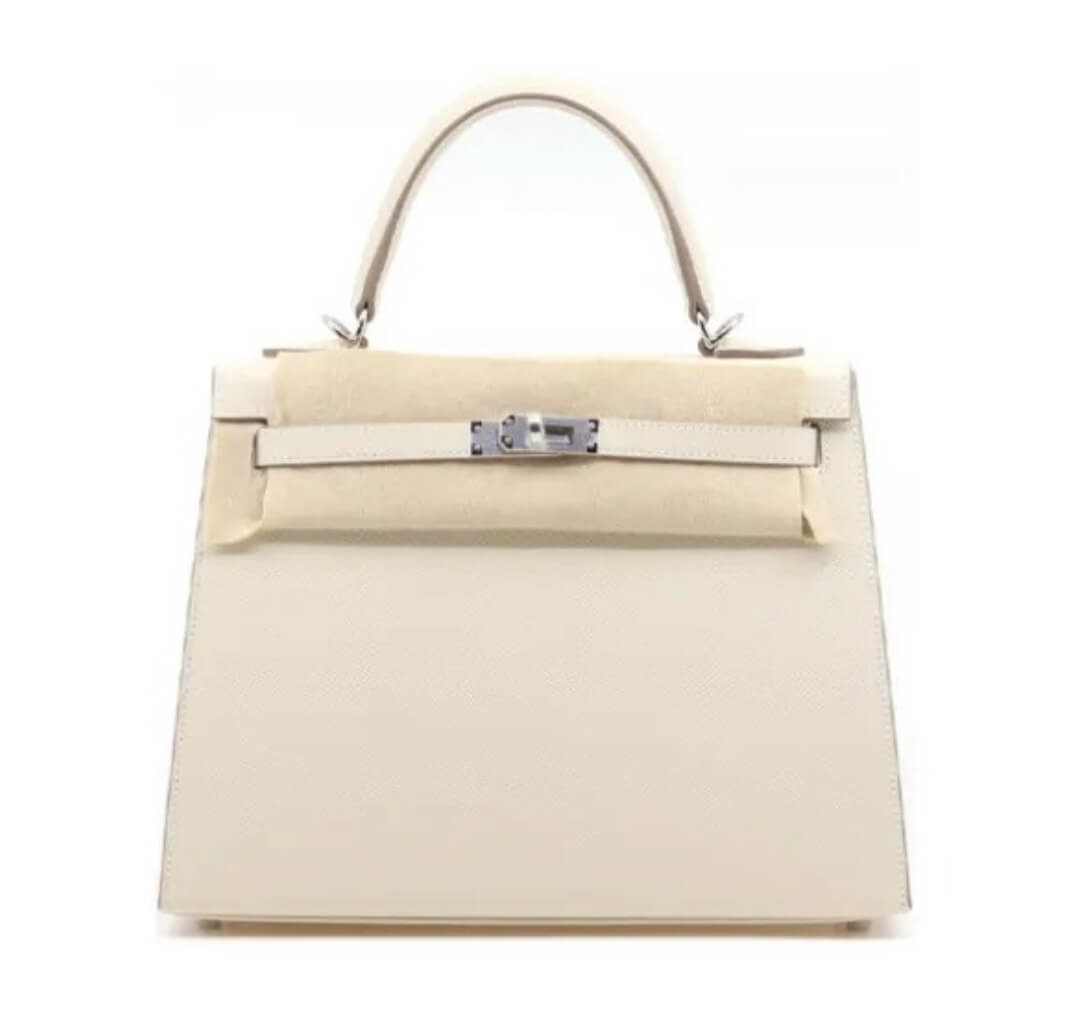 Hermès Kelly25 Milkshake White Epsom&Palladium Hardware