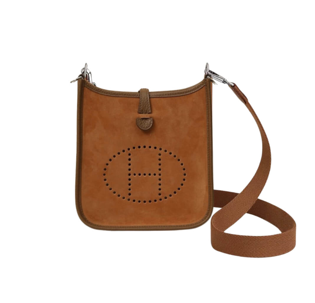 Hermès Mini Evelye Gold Suede/Clemence