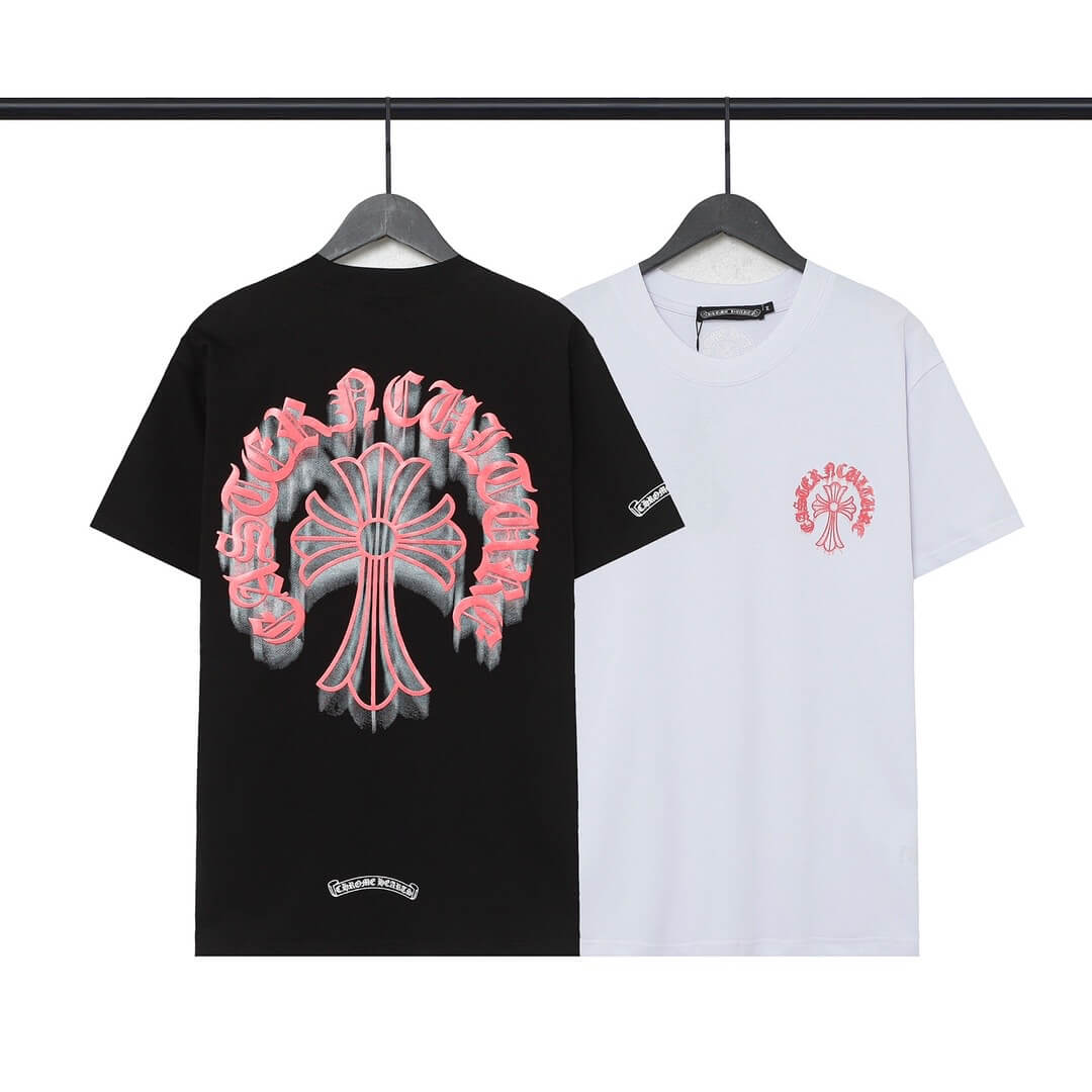 Chrome Hearts Summer T-shirt with Red Cross Arch Print