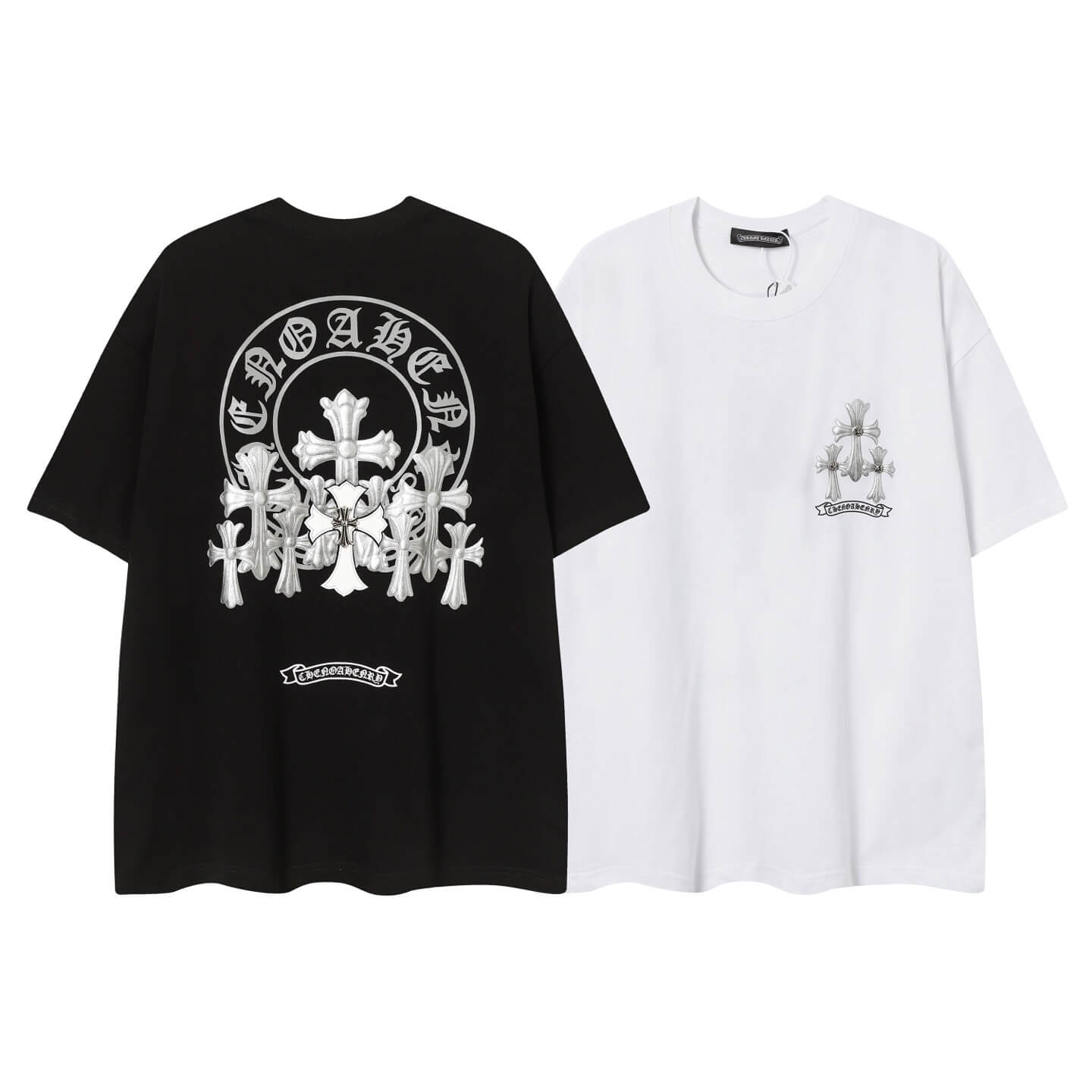 Chrome Hearts Short Sleeve T-shirt with 3D Cross Graphic Print
