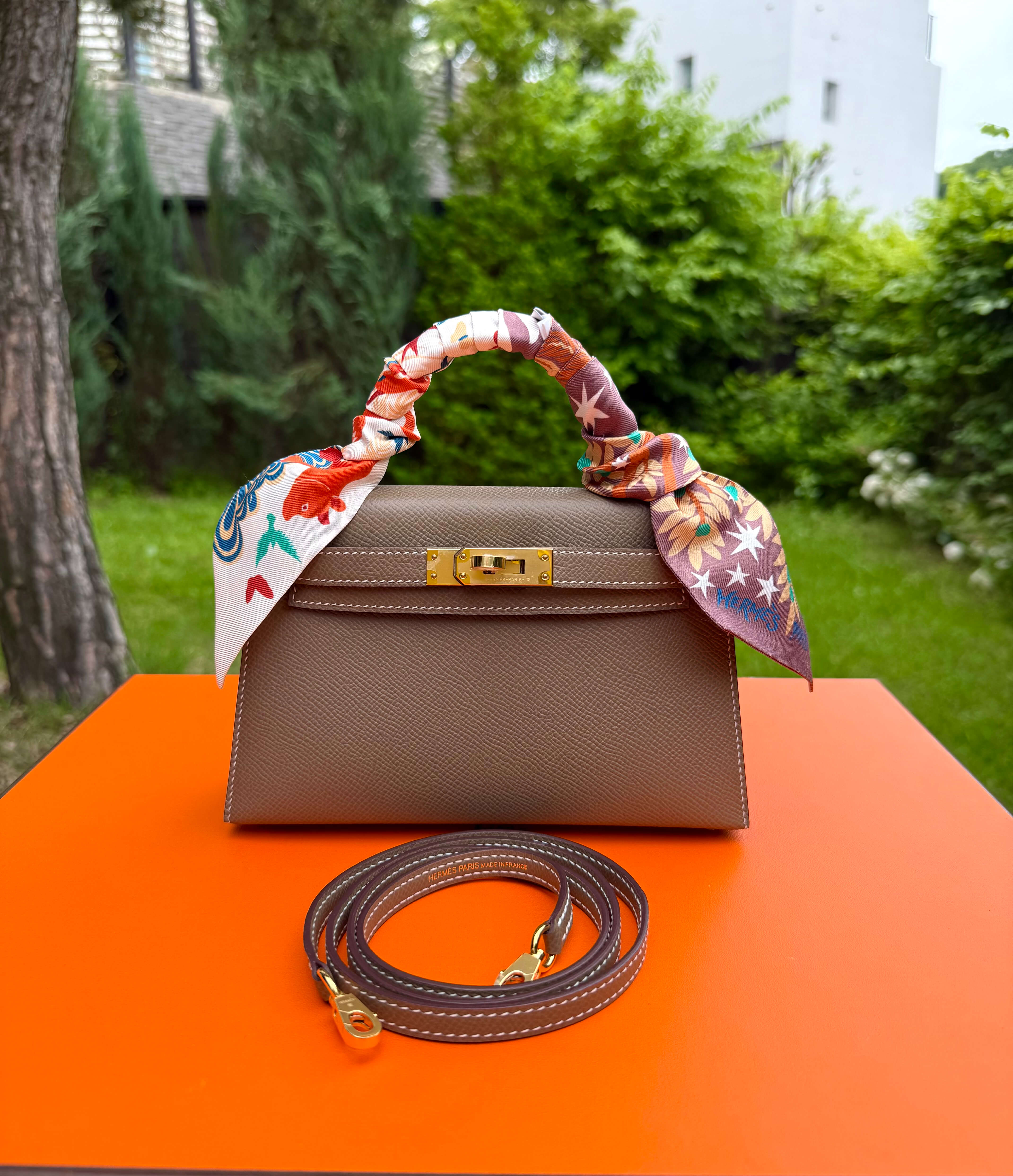 Hermes Mini Kelly Epsom Etoupe