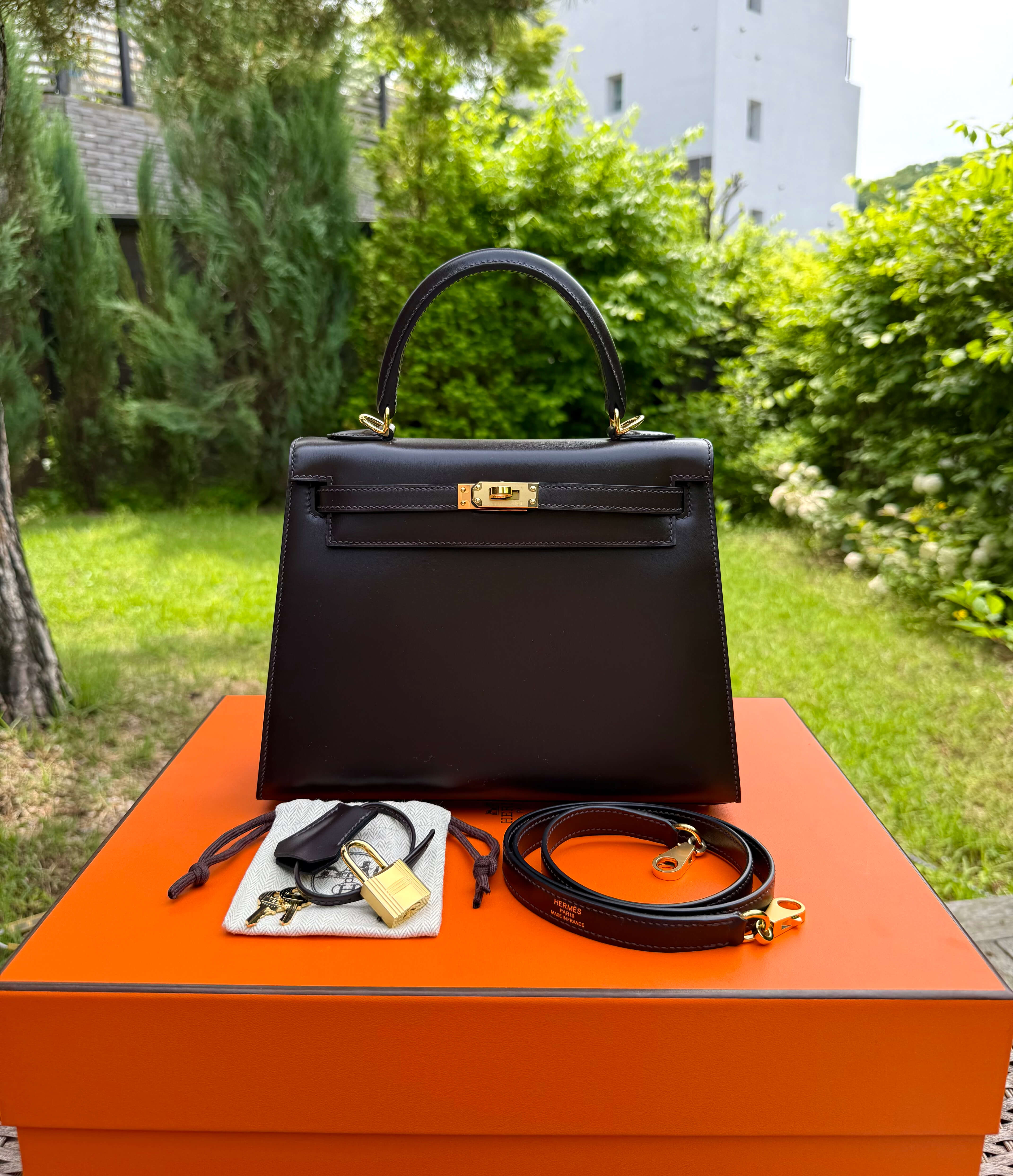 Hermes Kelly 25 Box Ebene