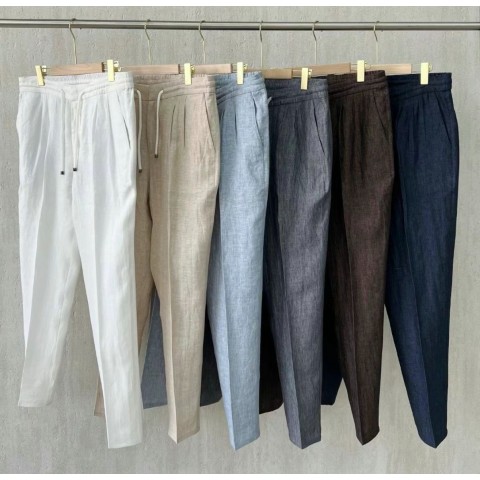 Brunella Coach Relaxed Tapered Linen Pants