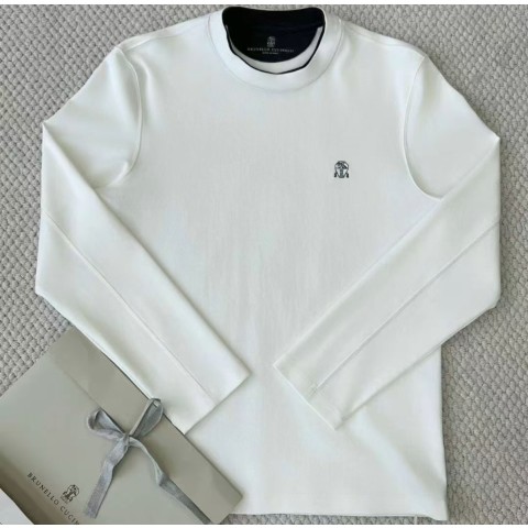 Brunella Coach Solomeo Logo Long Sleeve T-Shirt