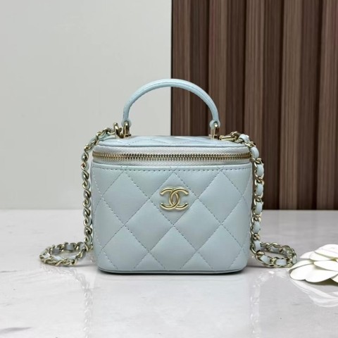 CHANEL 24P Baby Blue Box Bag / 12cm