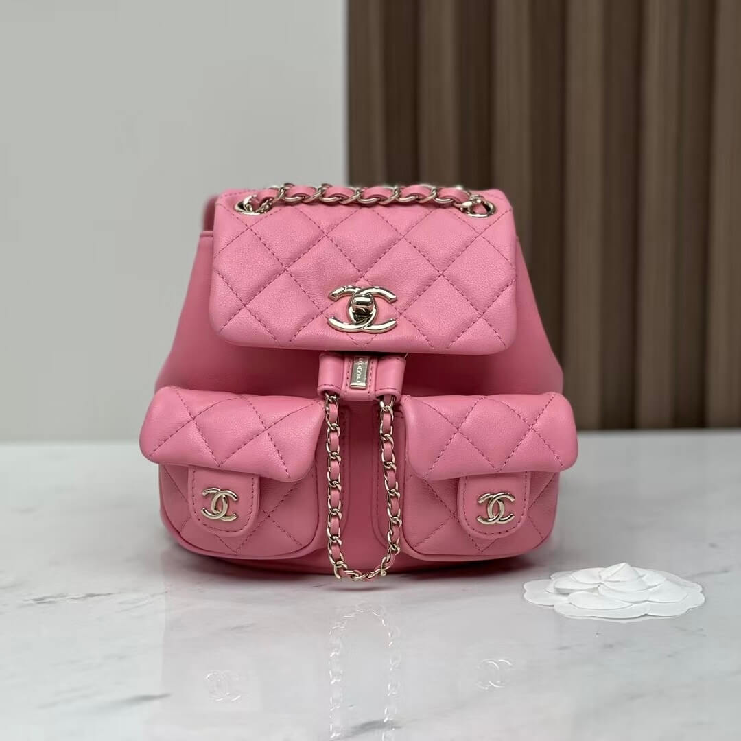 CHANEL 23A Mini Duma Backpack – Glossy Black Calfskin (18cm)
