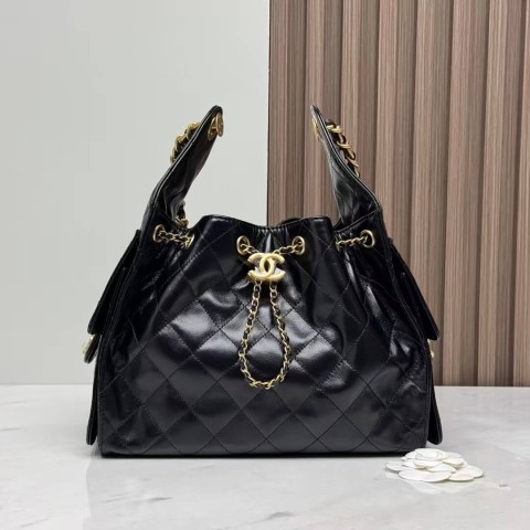 CHANEL 25C Small Hobo Bag – Black “25Bag” with Gold Hardware (30x26x14cm)