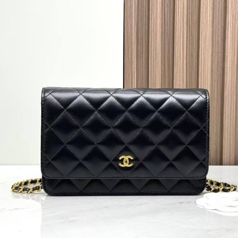 CHANEL WOC Wallet on Chain – Black with Gold Hardware