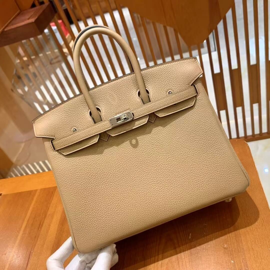 Hermès Birkin 25 Biscuit Togo with Palladium Hardware