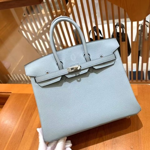 Hermès Birkin 25 Blue Lin Togo with Palladium Hardware