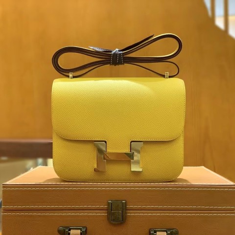 Hermès Constance 18 Jaune de Naples Epsom with Gold Hardware