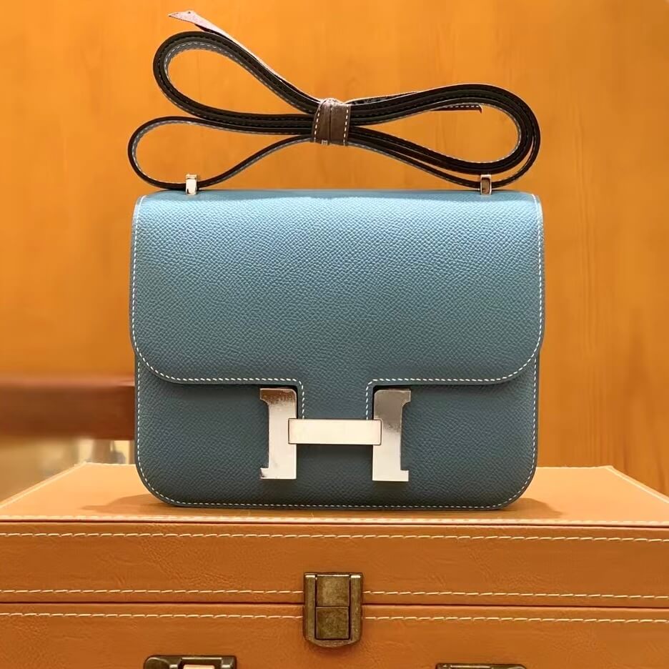 Hermès Constance 18 Bleu du Nord Epsom with Palladium Hardware