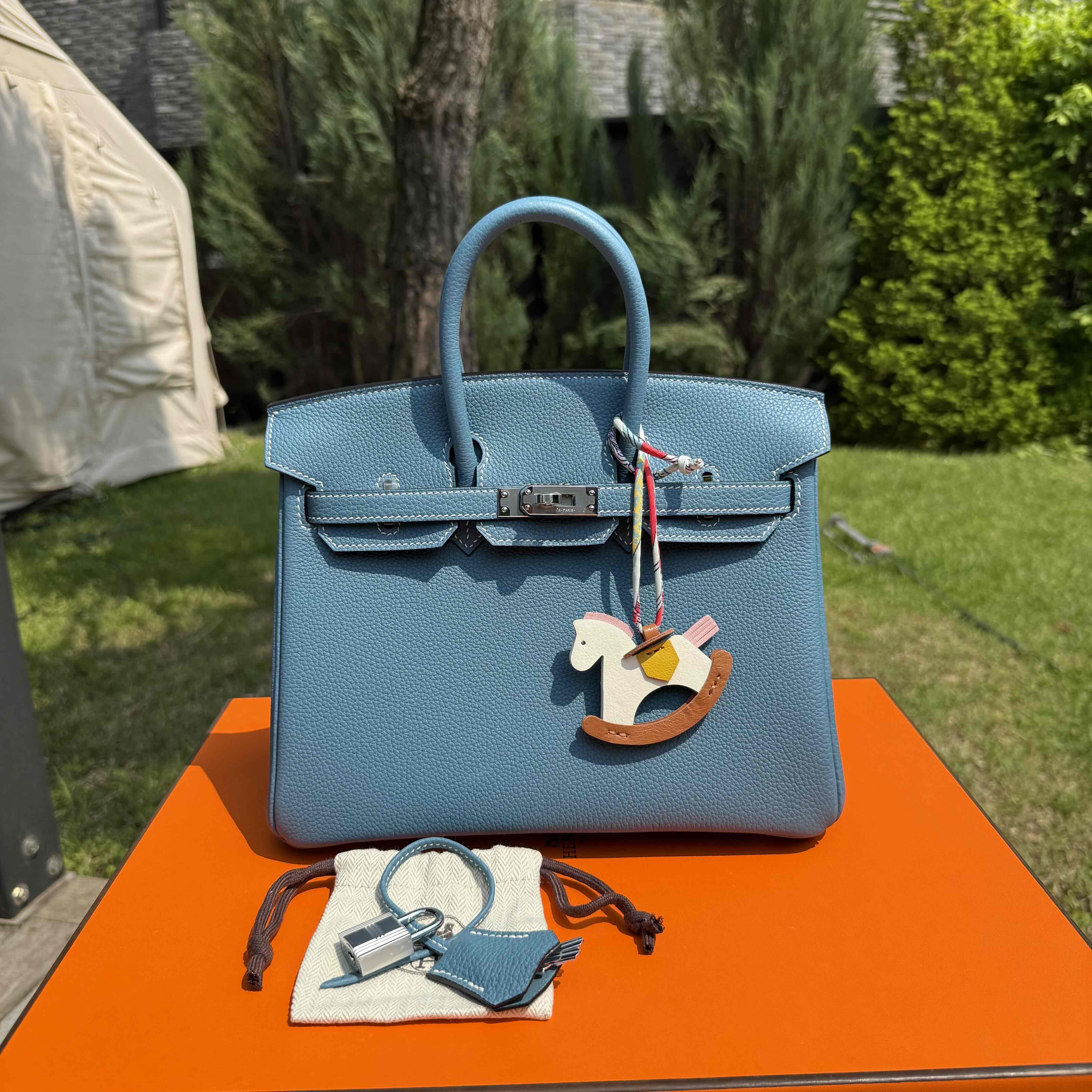 Hermès Birkin 25 Bleu Jean Togo with Palladium Hardware