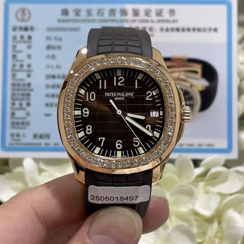 랩그로운 다이아몬드 세팅 18K 로즈골드 커스텀 5167 시계 (40mm, 324 무브먼트)