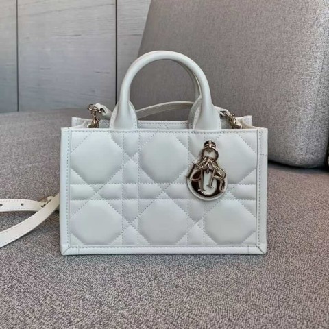 Dior Book Tote Bag – White (Mini Size 21.5×13×7.5 cm)