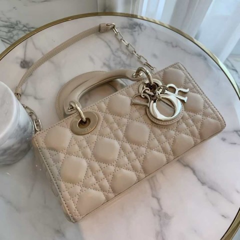 Dior Lady D-Joy Bag – Caramel Beige Lambskin (Small Size 22×11.5×6 cm)