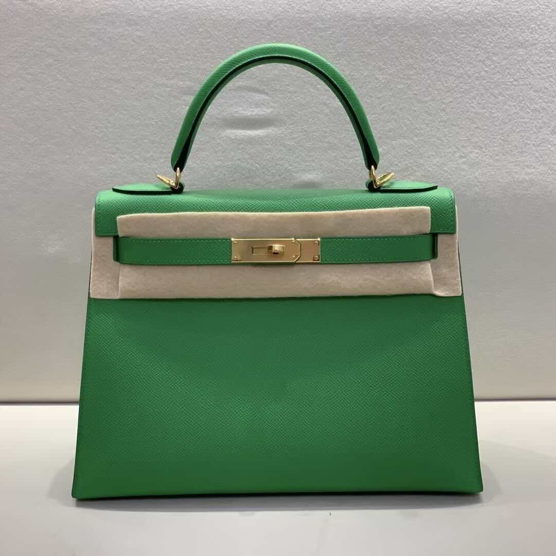 Hermès Kelly 28 Sellier in Bamboo Epsom leather with gold hardware