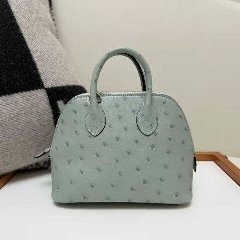 Hermès Bolide Mini in Vert d’Eau ostrich leather with palladium hardware