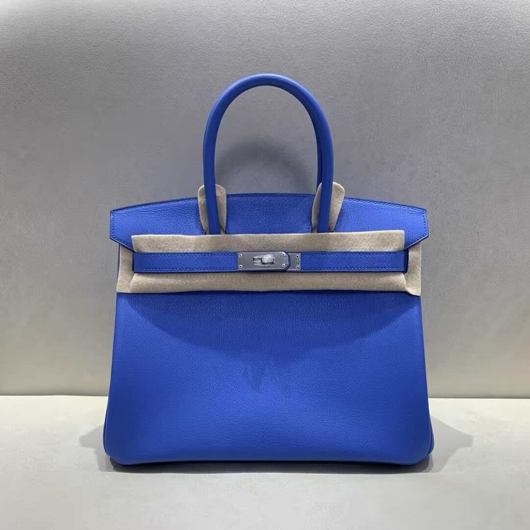 Hermès Birkin 25 in Bleu France Swift leather with palladium hardware