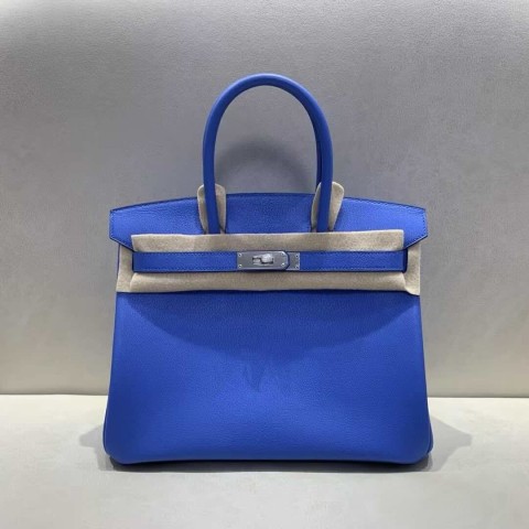 Hermès Birkin 25 in Bleu France Swift leather with palladium hardware