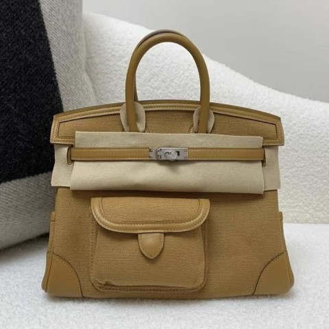 Hermès Birkin Cargo 25 Canvas with Swift 2S Sesame – Palladium Hardware