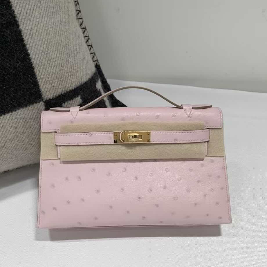 Hermès Mini Kelly I Ostrich Dreamy Purple – Palladium Hardware