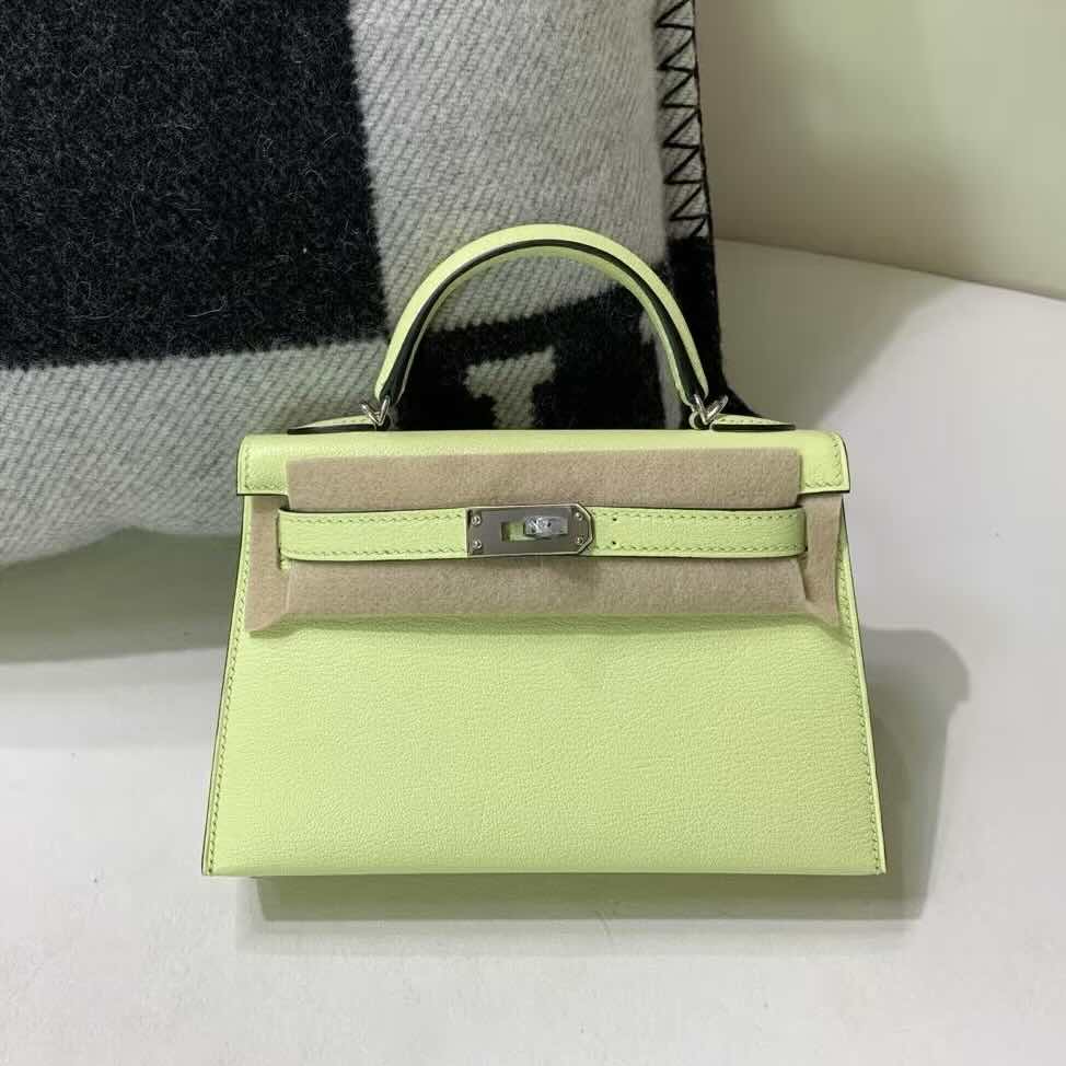 Hermès Mini Kelly II Chevre R9 Bud Yellow – Palladium Hardware