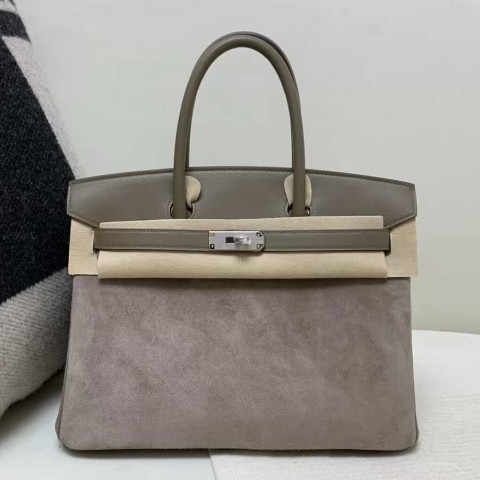 Hermès Birkin 30 Deer with Swift Etoupe – Palladium Hardware