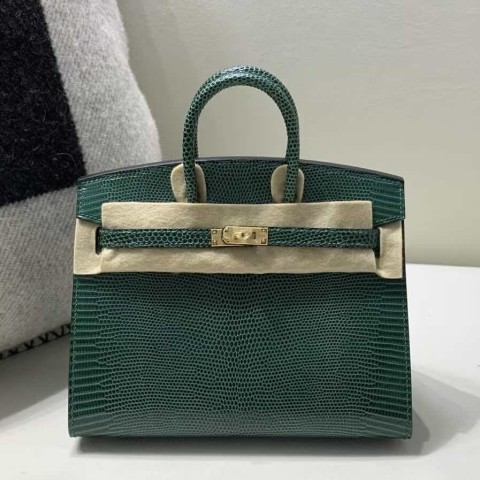 Hermès Birkin 20 Lizard Emerald Green – Gold Hardware