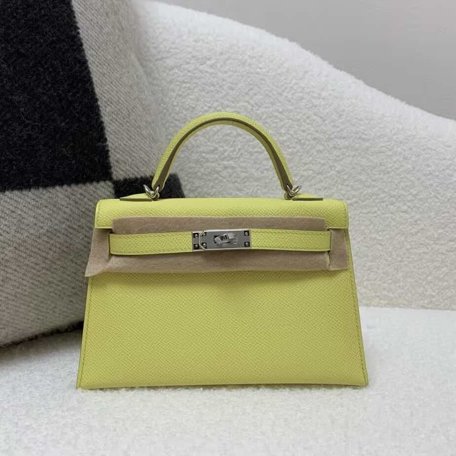 Hermès Mini Kelly II Epsom 9R Lemon Yellow – Palladium Hardware