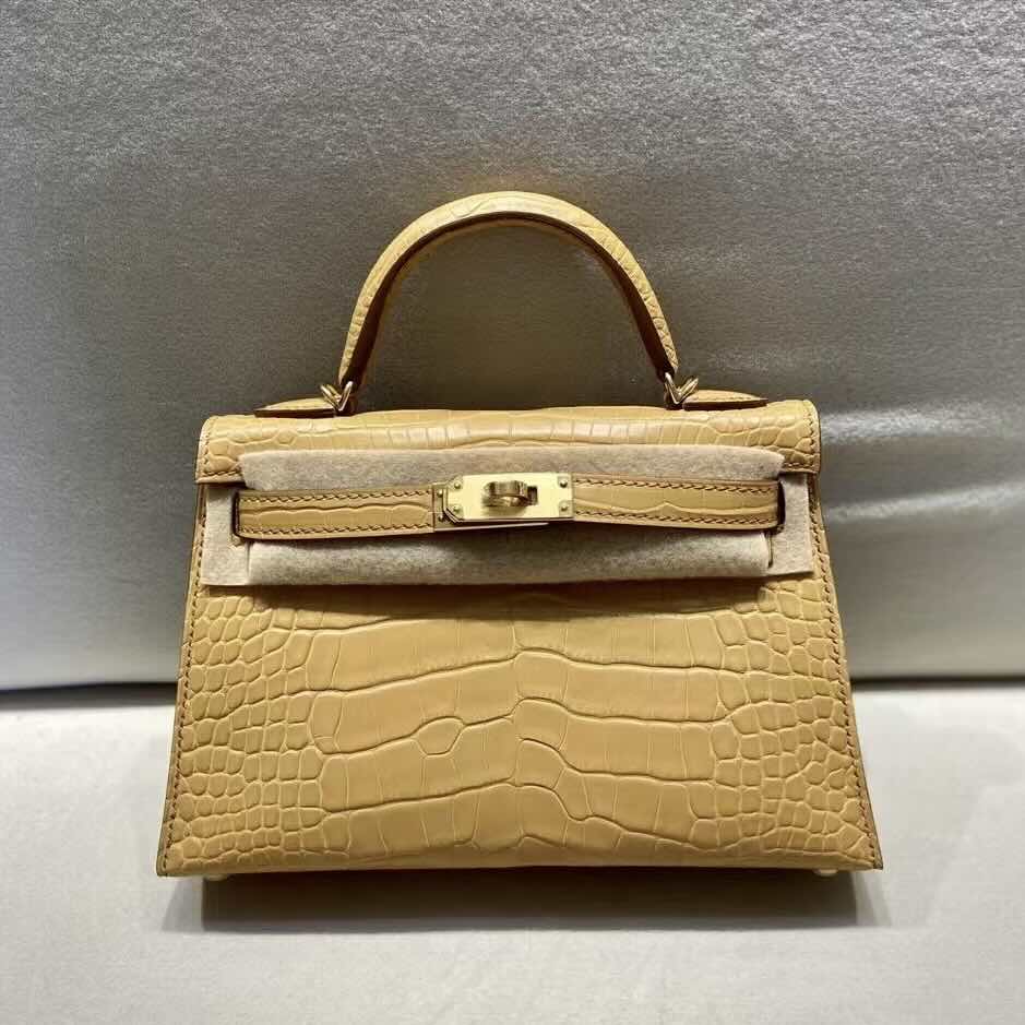 Hermès Mini Kelly II Matte Alligator Earth Tone – Gold Hardware