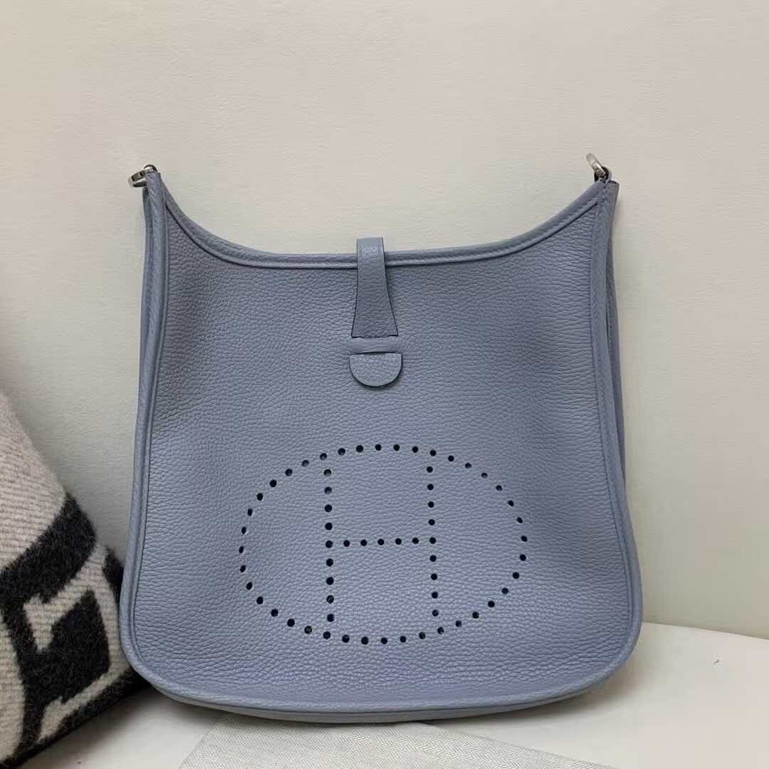 Hermès Evelyne 29 TC J7 Linen Blue – Palladium Hardware