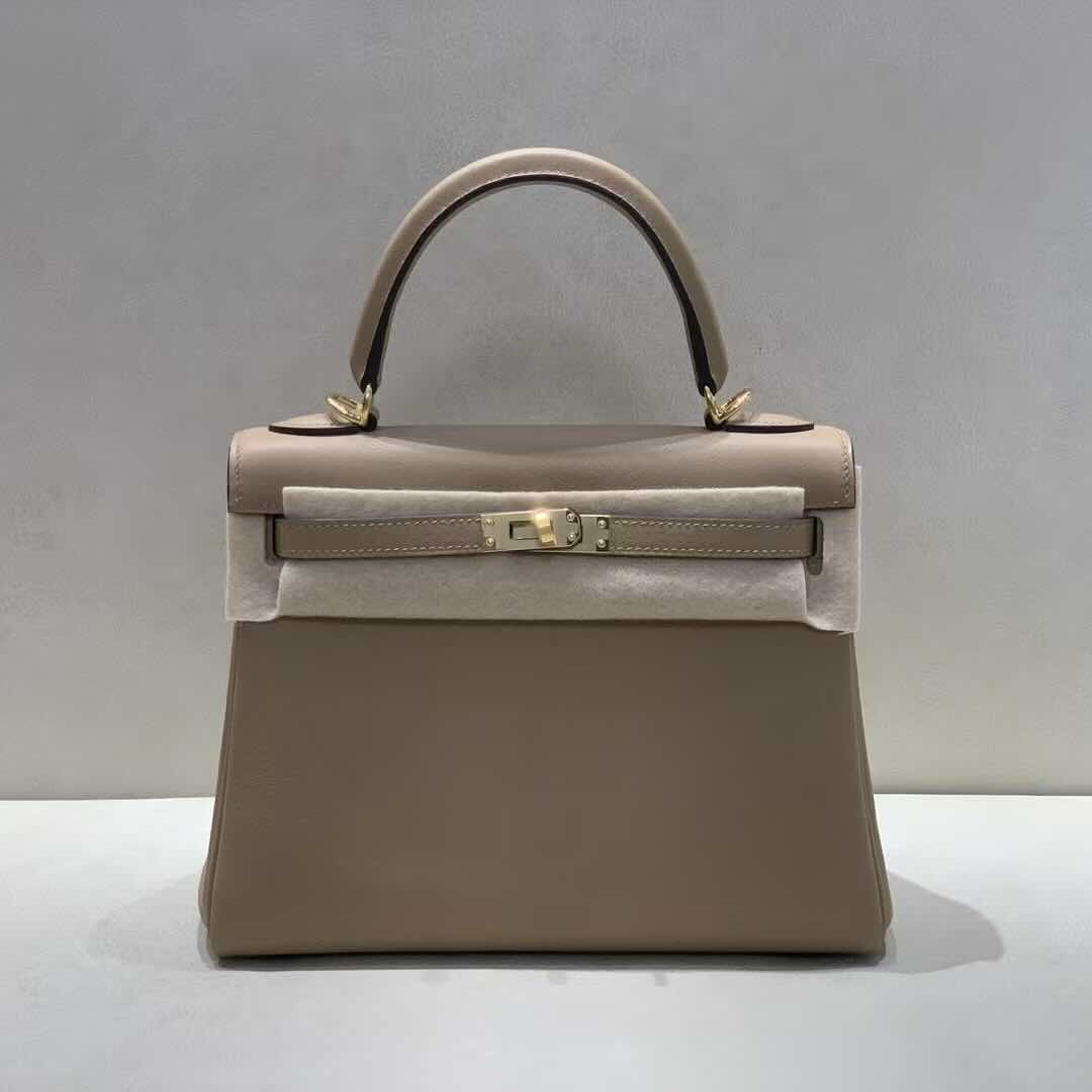 Hermès Kelly 25 Etoupe Swift Gold Hardware