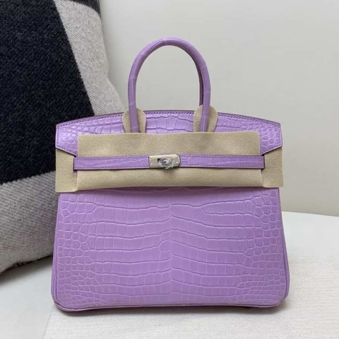 Hermès Birkin 30 Crocodile Lavender Purple with Palladium Hardware