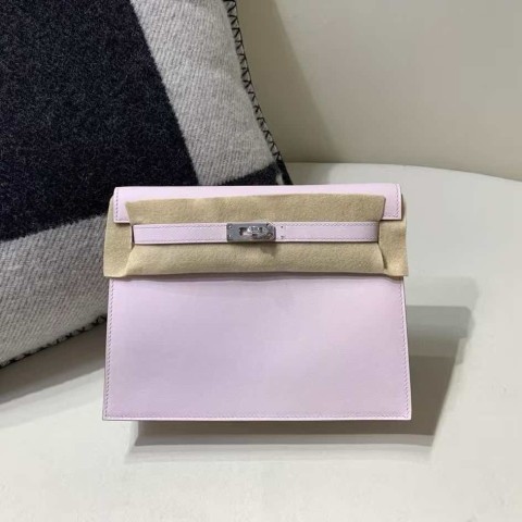 Hermès Kelly Danse Evercolor Mauve Pale with Palladium Hardware