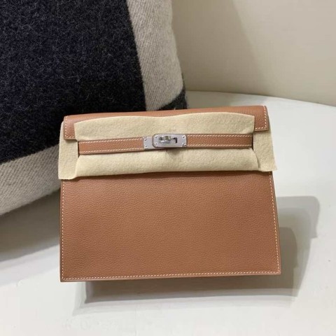 Hermès Kelly Danse Evercolor Gold with Palladium Hardware