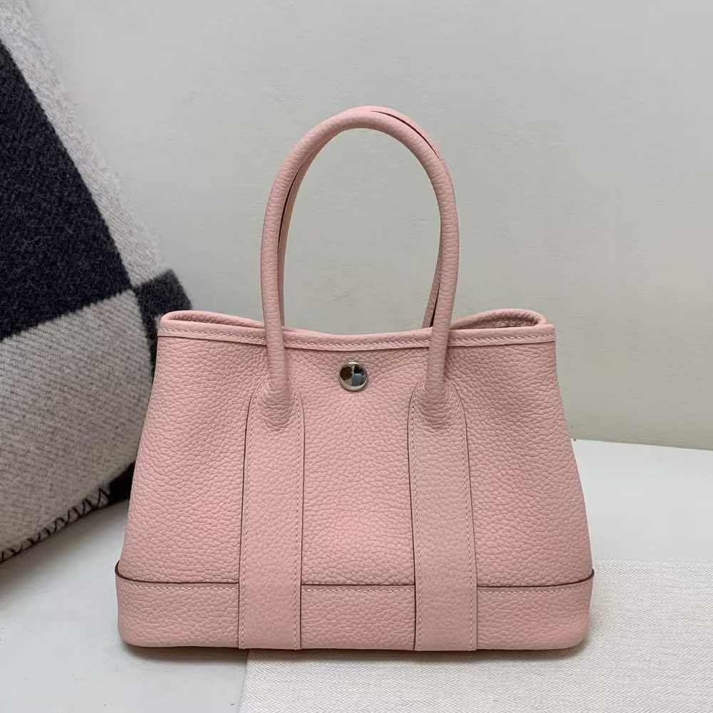 Hermès Garden Party 23 Rose Sakura Negonda Leather with Palladium Hardware