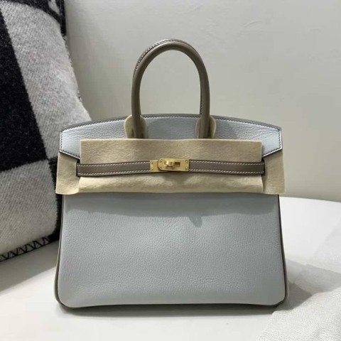 Hermès Birkin 25 Togo Mizore & Etoupe with Gold Hardware