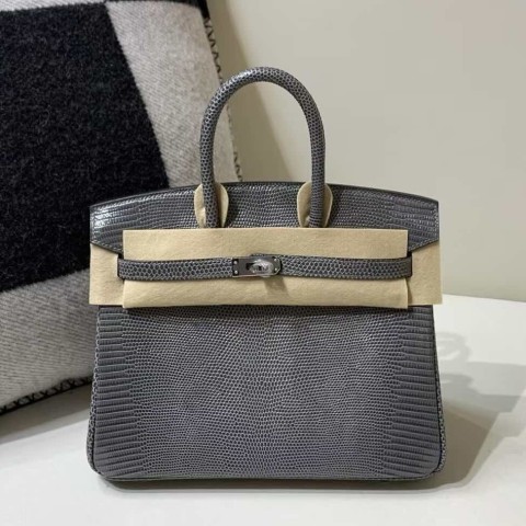 Hermès Birkin 25 Lizard Gris Mouette with Palladium Hardware