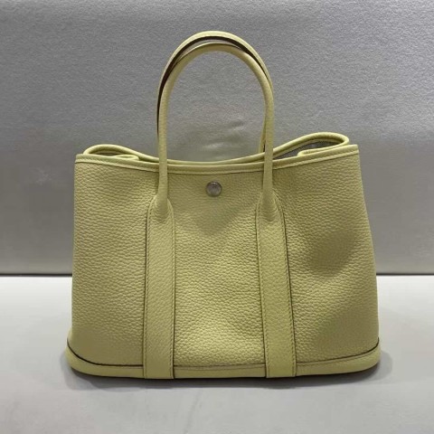 Hermès Garden Party 30 Negonda Jaune Poussin with Palladium Hardware