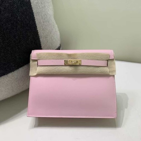  Hermès Kelly Danse Rose Sakura Swift with Gold Hardware