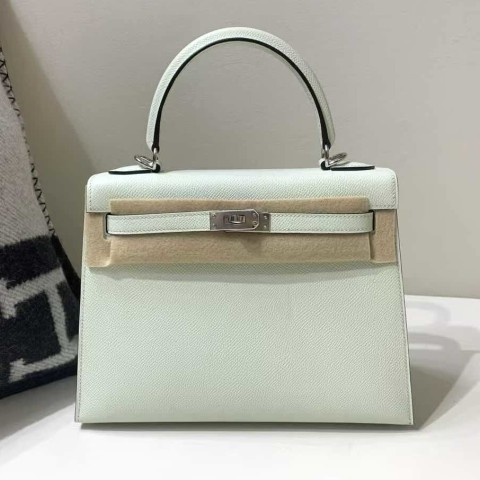 Hermès Kelly 25 Sellier Epsom Vert Fizz x Palladium Hardware