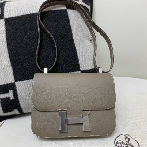 Hermès Constance 19 Etoupe Epsom with Palladium Hardware